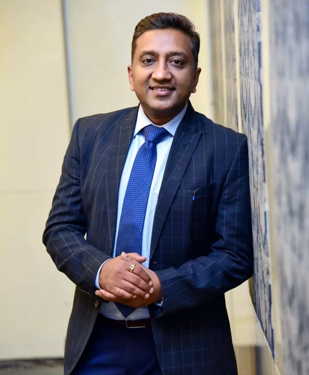 Detail of a modern chair and lamp